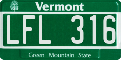 VT license plate LFL316