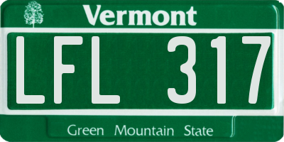 VT license plate LFL317