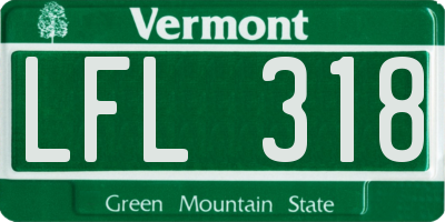 VT license plate LFL318