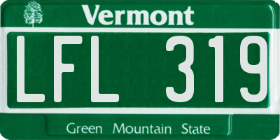 VT license plate LFL319