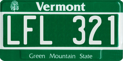 VT license plate LFL321