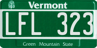 VT license plate LFL323