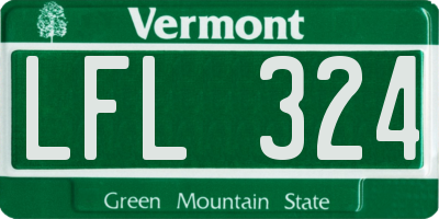 VT license plate LFL324
