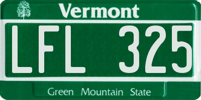VT license plate LFL325