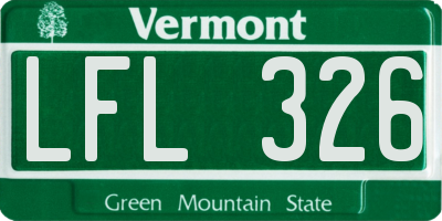 VT license plate LFL326