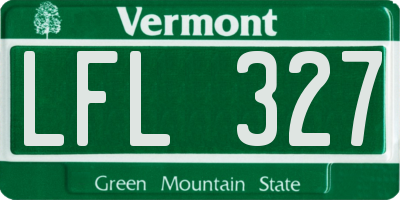 VT license plate LFL327