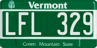 VT license plate LFL329