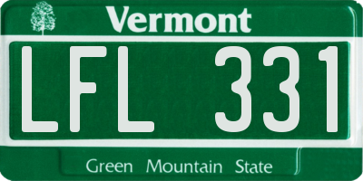 VT license plate LFL331