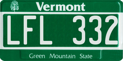 VT license plate LFL332