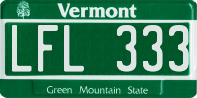 VT license plate LFL333
