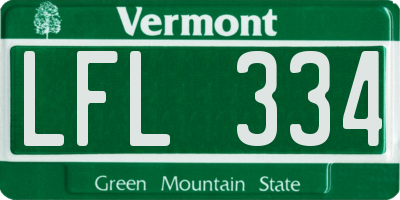 VT license plate LFL334