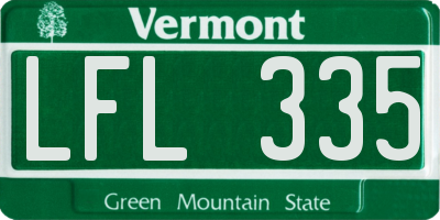 VT license plate LFL335