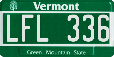VT license plate LFL336