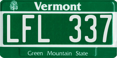 VT license plate LFL337
