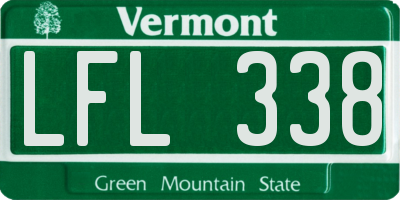 VT license plate LFL338