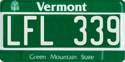 VT license plate LFL339