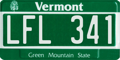 VT license plate LFL341