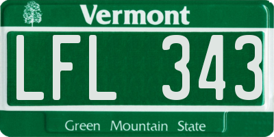 VT license plate LFL343