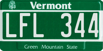 VT license plate LFL344