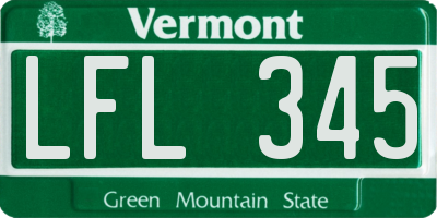 VT license plate LFL345
