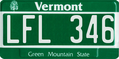VT license plate LFL346