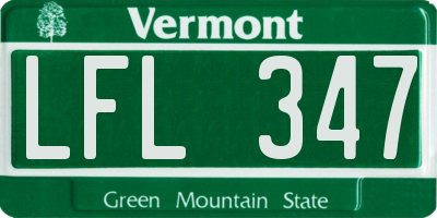 VT license plate LFL347