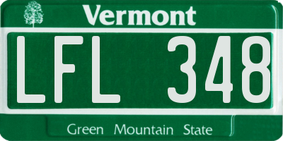 VT license plate LFL348