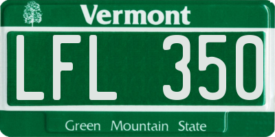 VT license plate LFL350