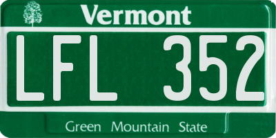 VT license plate LFL352
