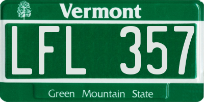 VT license plate LFL357