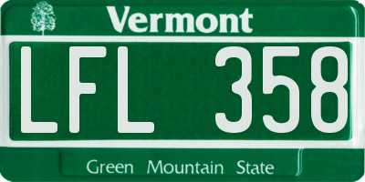 VT license plate LFL358