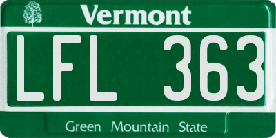 VT license plate LFL363