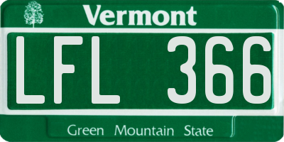 VT license plate LFL366