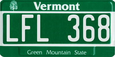 VT license plate LFL368