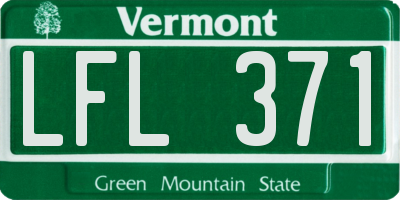 VT license plate LFL371