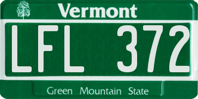 VT license plate LFL372