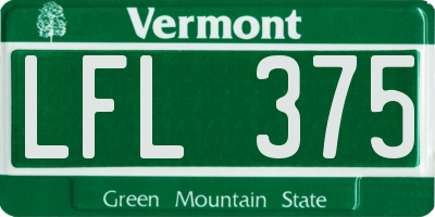 VT license plate LFL375