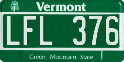 VT license plate LFL376