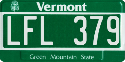VT license plate LFL379