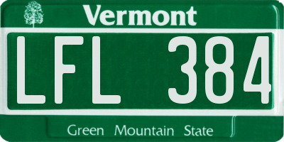 VT license plate LFL384