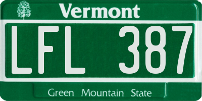 VT license plate LFL387