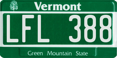 VT license plate LFL388
