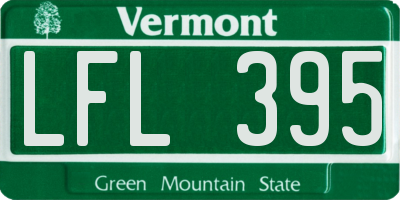 VT license plate LFL395