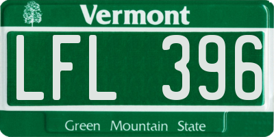 VT license plate LFL396
