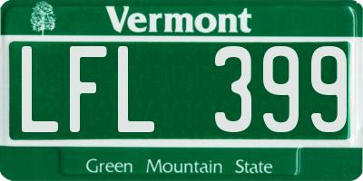 VT license plate LFL399