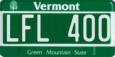 VT license plate LFL400