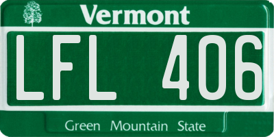 VT license plate LFL406