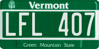 VT license plate LFL407