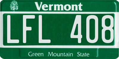 VT license plate LFL408