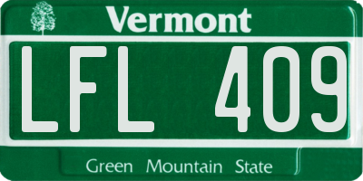 VT license plate LFL409